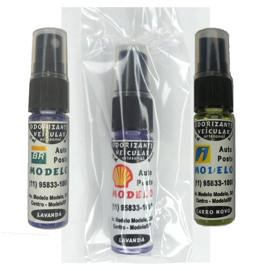 150 - Odorizador Veicular "LAVANDA" - Frasco 20 ml Personalizado - SEM TAG