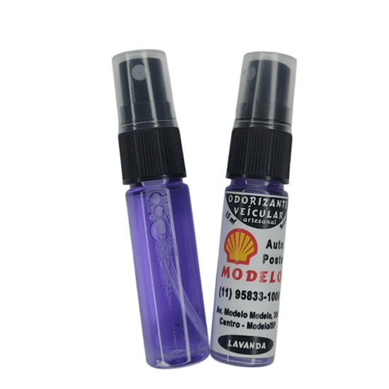 150 - Odorizador Veicular "LAVANDA" - Frasco 15 ml Personalizado - SEM TAG